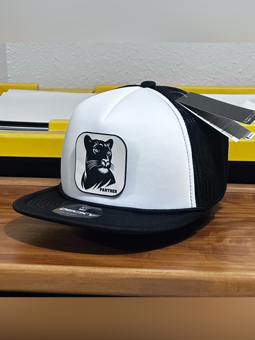 Panther Logo Trucker Hat - Black & White